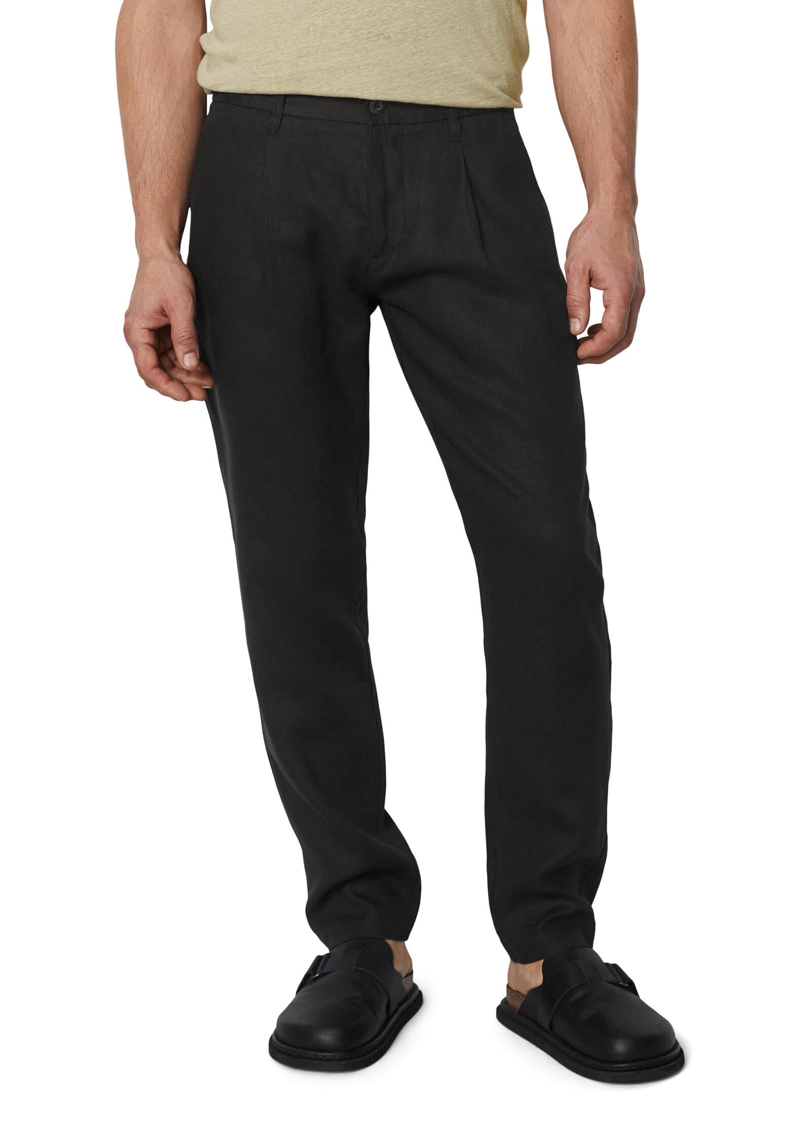 Leinenhose Tapered Fit - 990-black - Schwarz