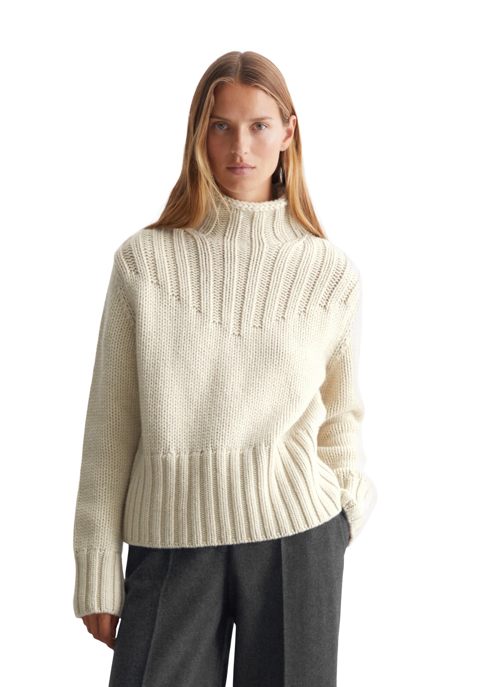 Strickpullover Relaxed Fit - 173-stony sand - Creme