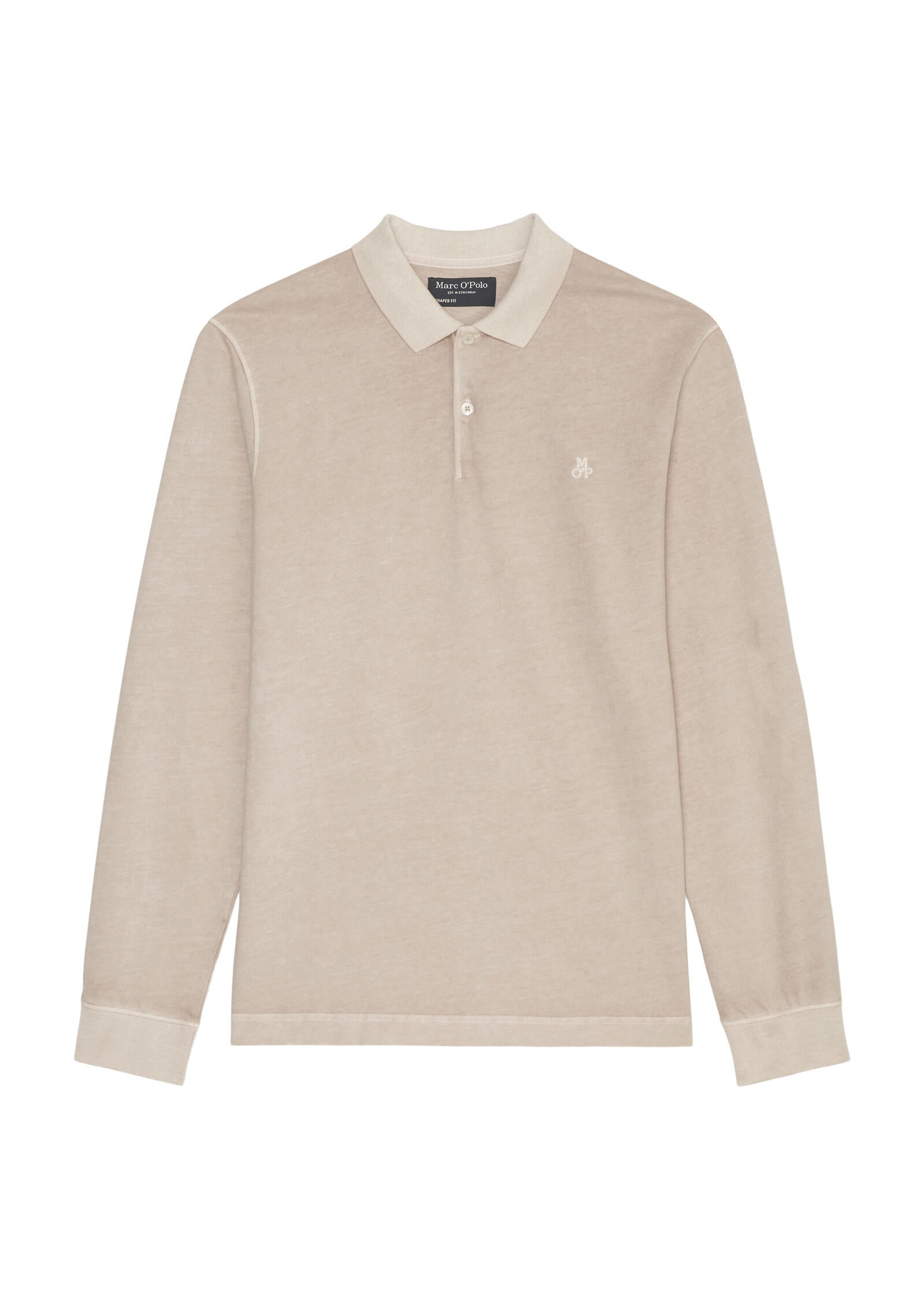 Poloshirt mit langen Ärmeln - 913-dapple gray - Beige