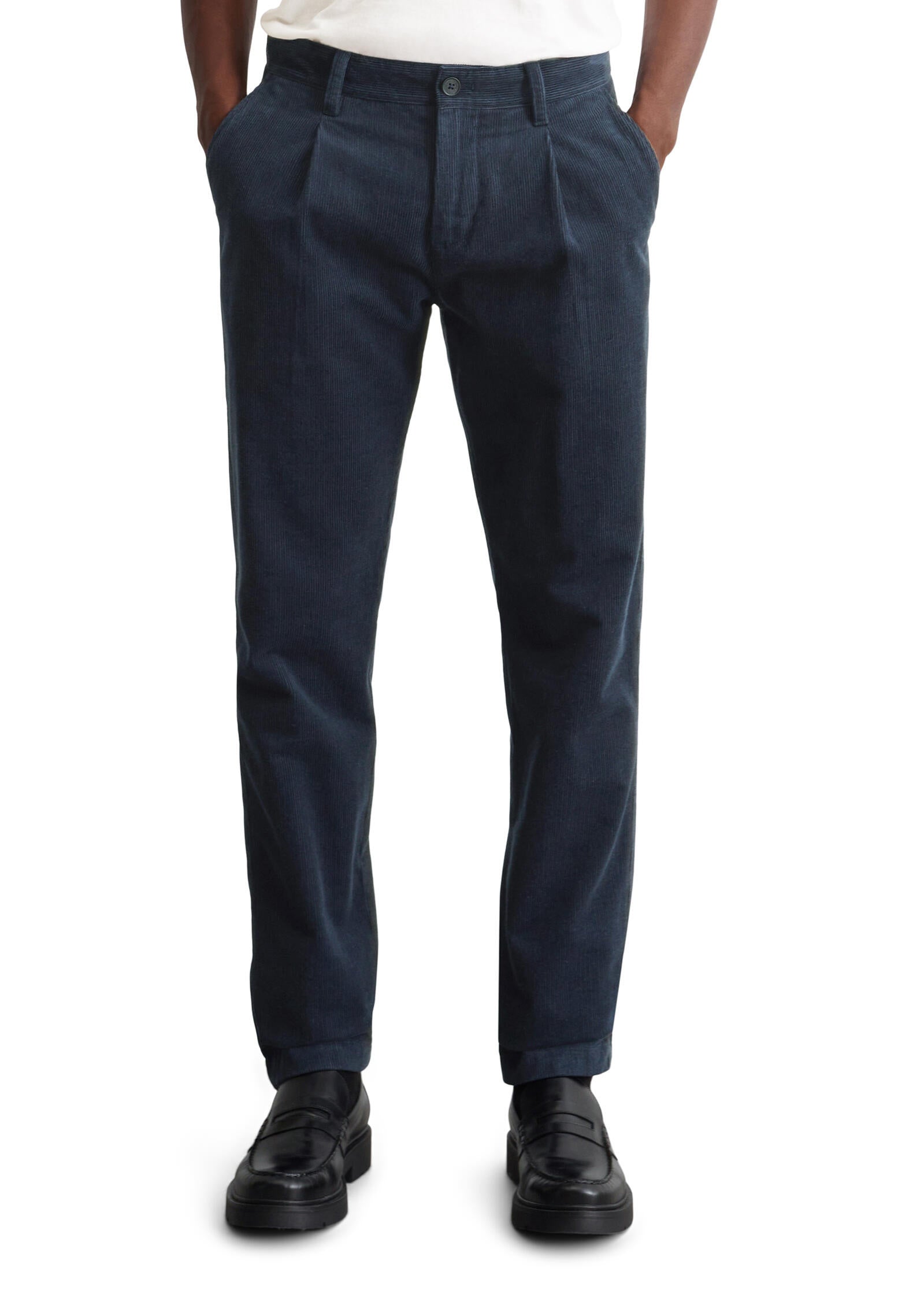 Cordhose Tapered Fit - 898-dark navy - Blau