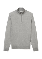 Strickpullover mit 1/2 Zip - 936-grey melange - Grau