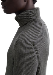 Strickpullover mit Rollkragen - 982-gray pin - Grau