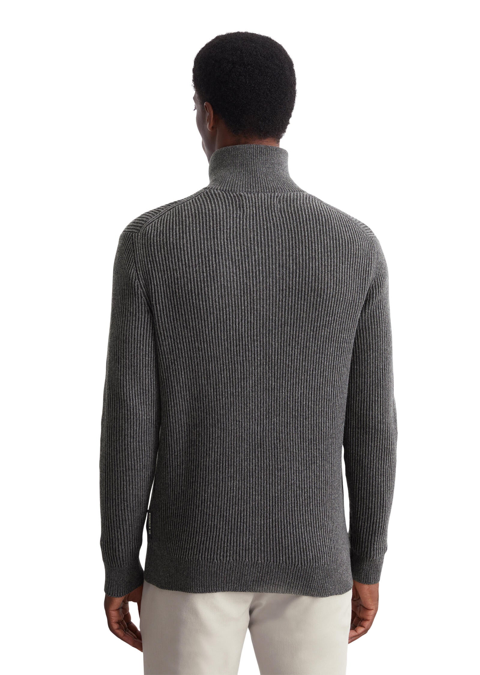 Strickjacke mit Troyerkragen - 969-graphite grey melange - Grau