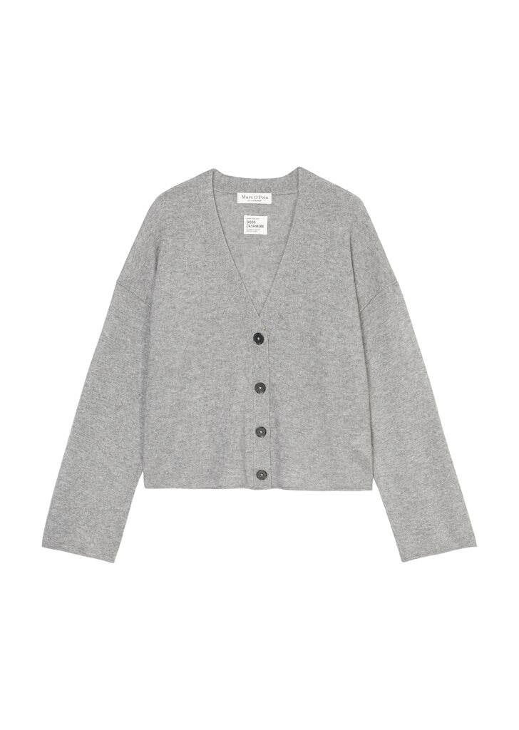 Kaschmir-Cardigan oversize cropped - 936-grey melange - Grau