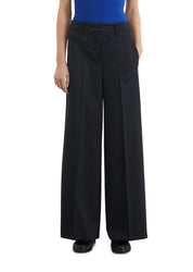 Businesshose Wide Leg - 888-deep night blue - Blau