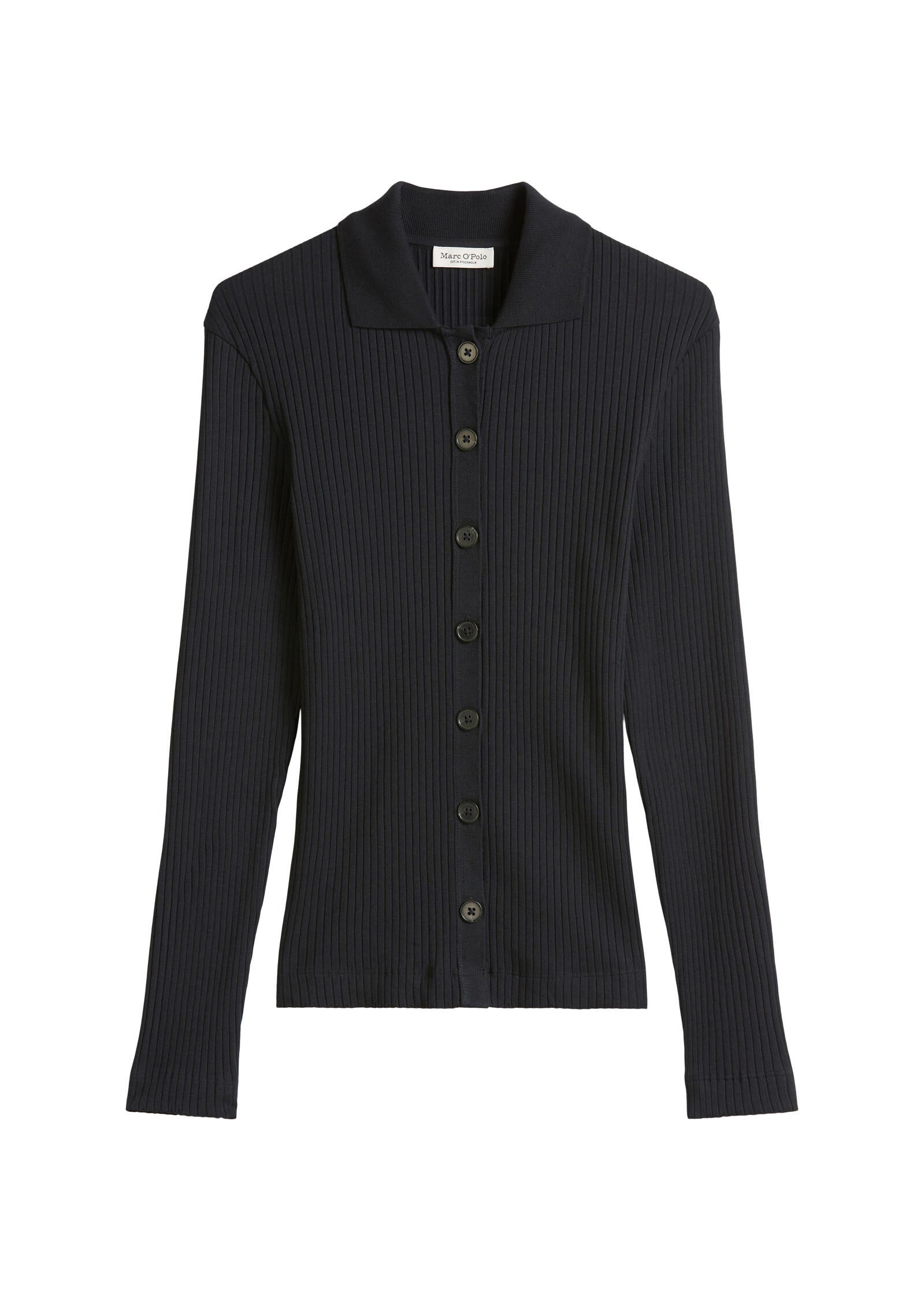 Langarmshirt aus Baumwollmix - 888-deep night blue - Blau