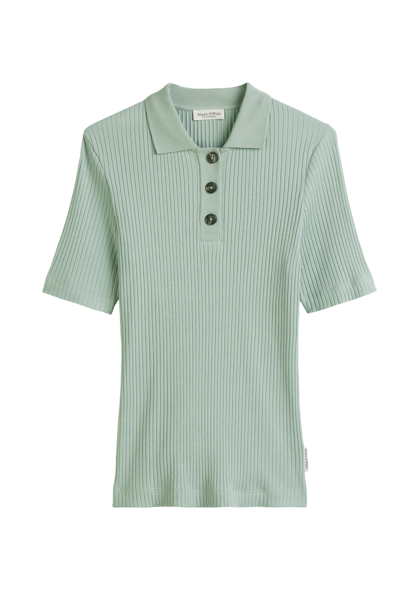 Poloshirt gerippt aus Baummwollmix - 460-dusty mint - Grün