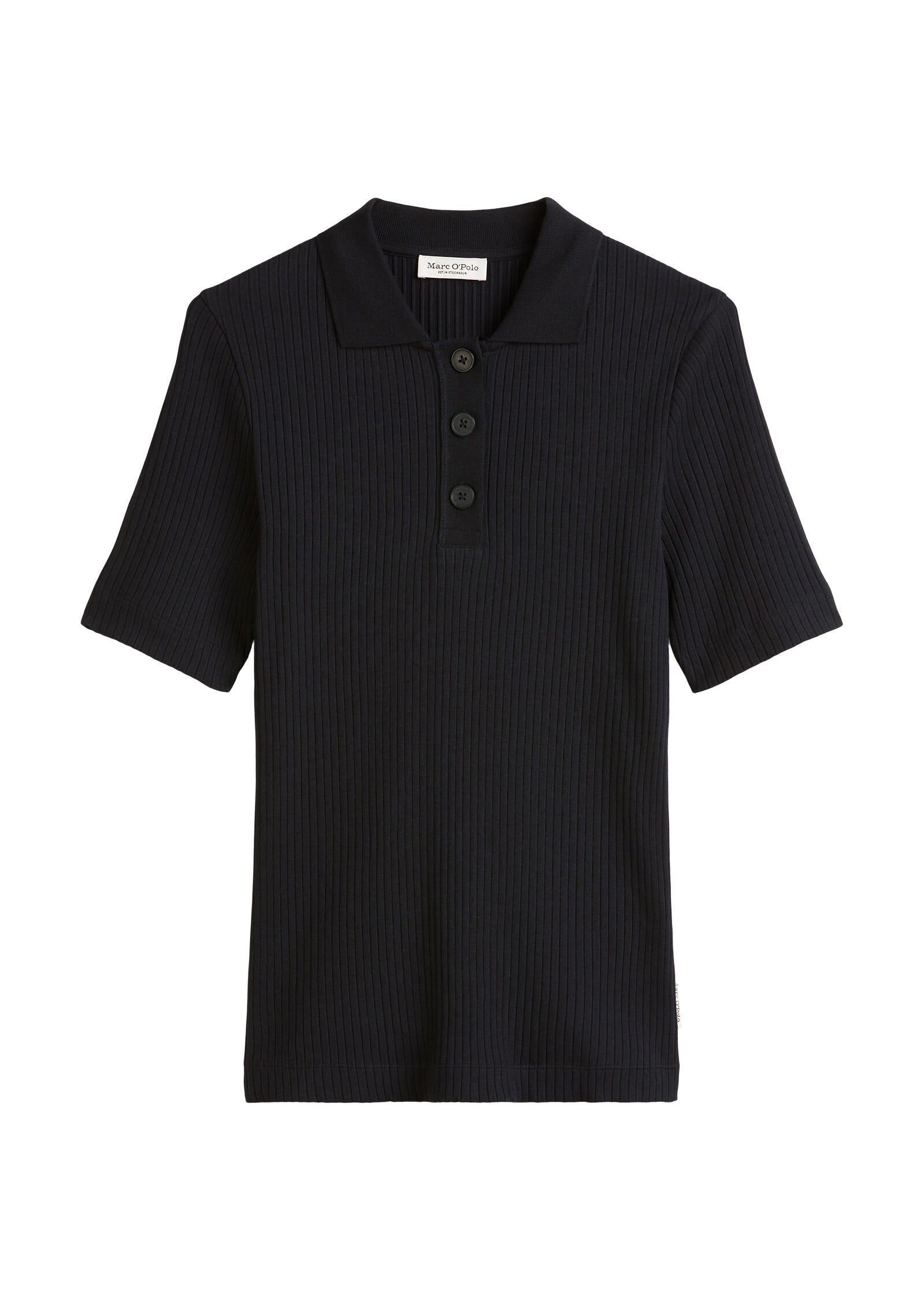 Poloshirt gerippt aus Baummwollmix - 888-deep night blue - Blau