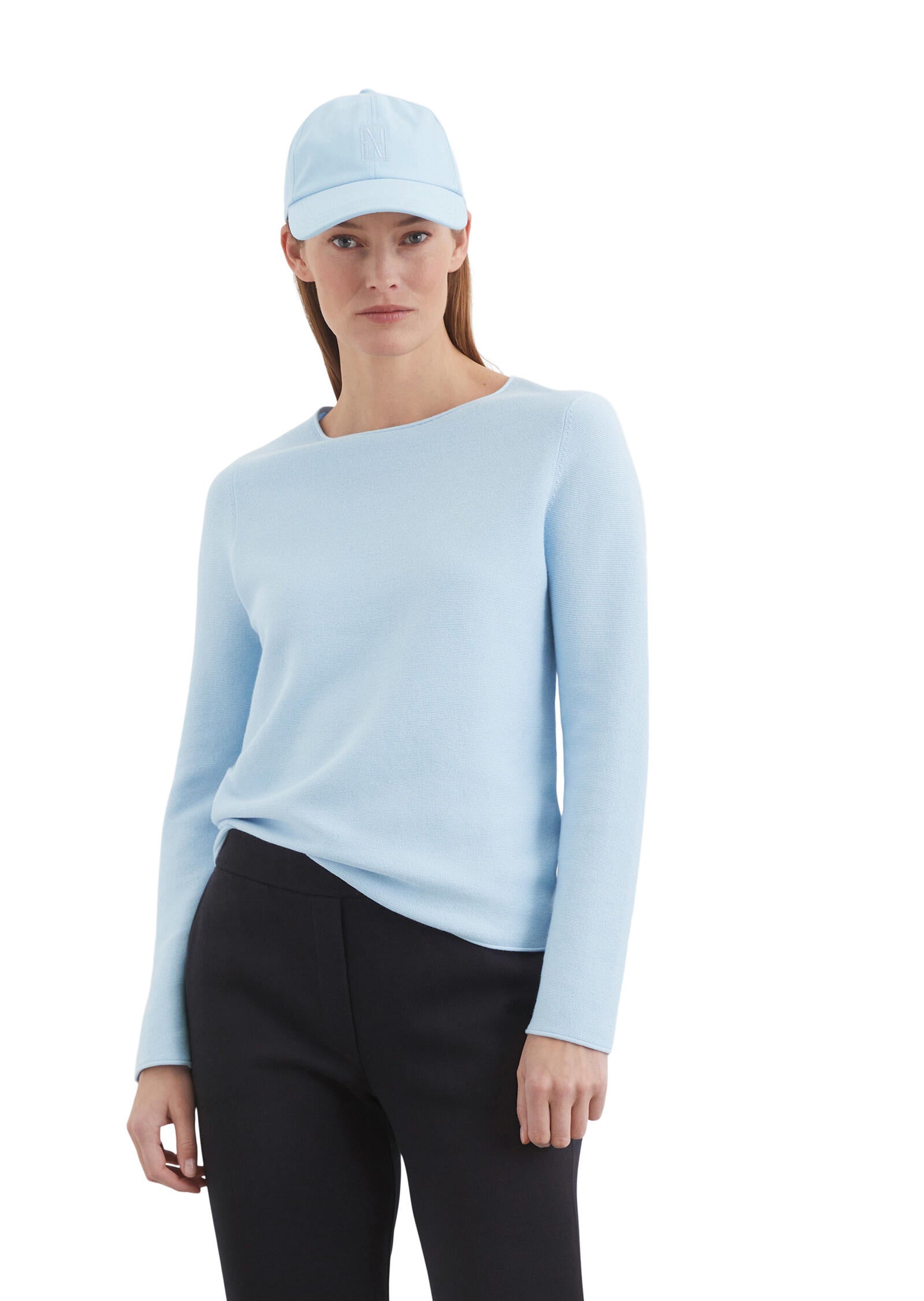 Strickpullover slim - 803-smooth sky - Blau