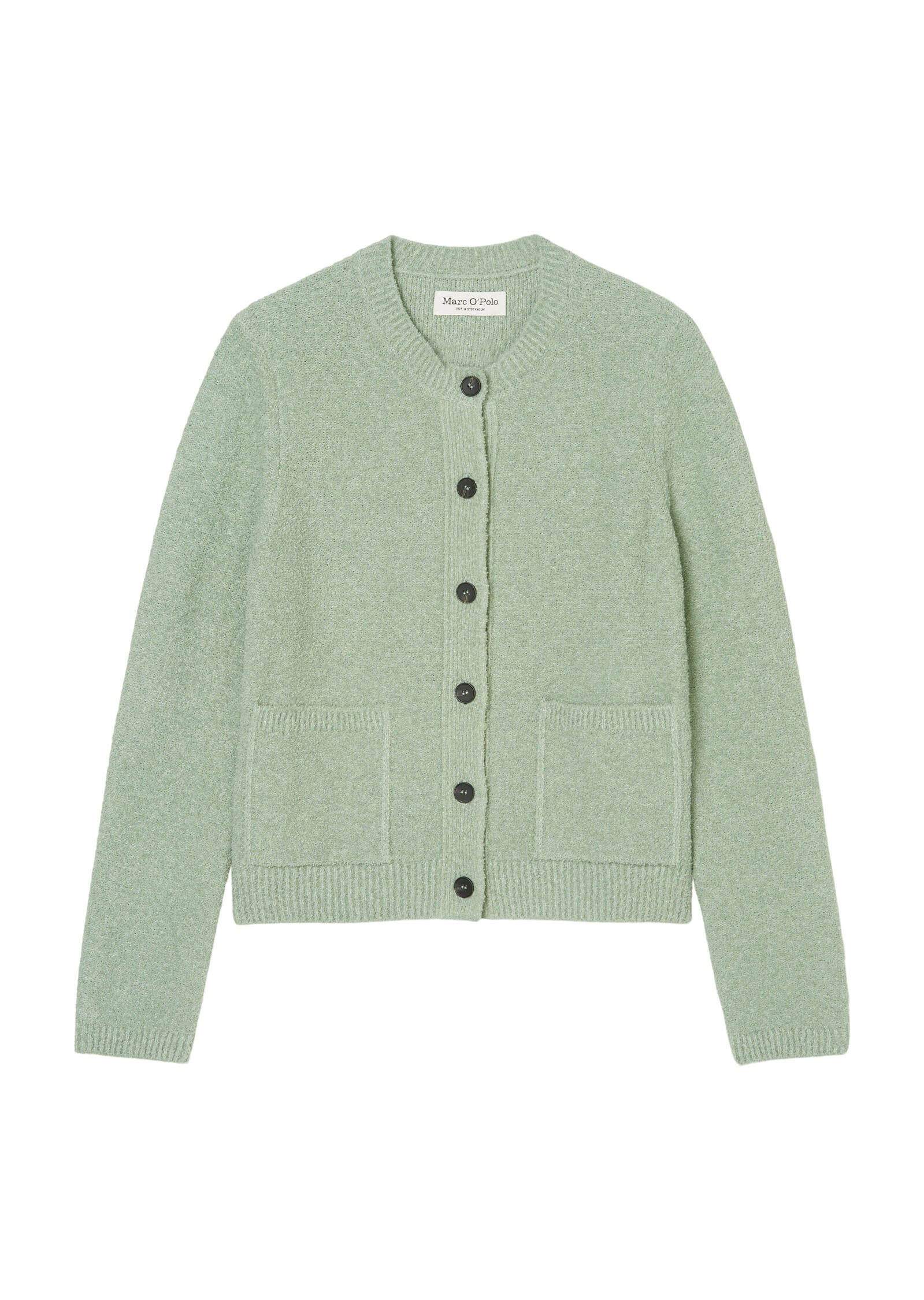 Bouclé-Cardigan - 460-dusty mint - Grün