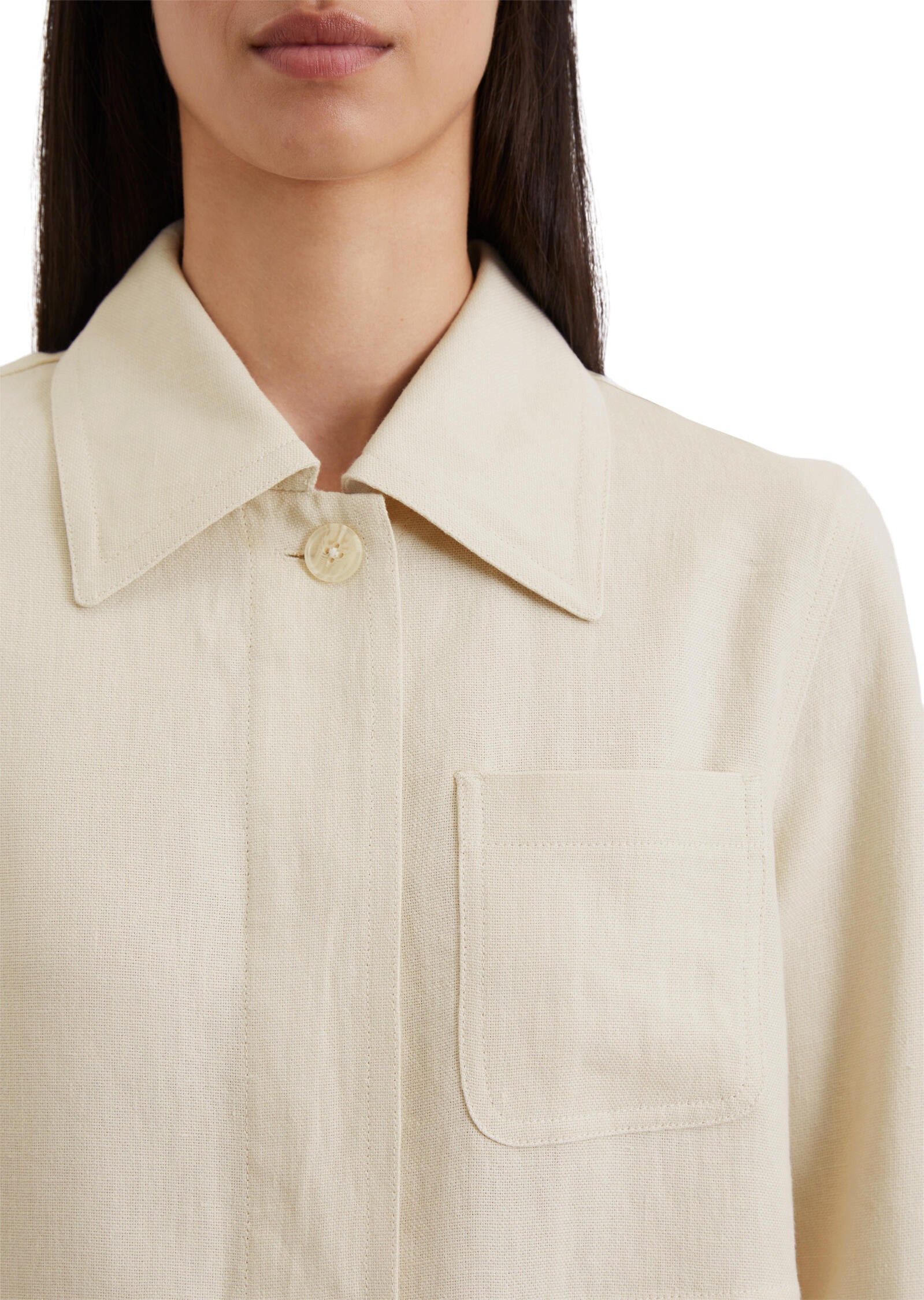 Leinenovershirt Regular Fit - 165-natural cotton - Beige