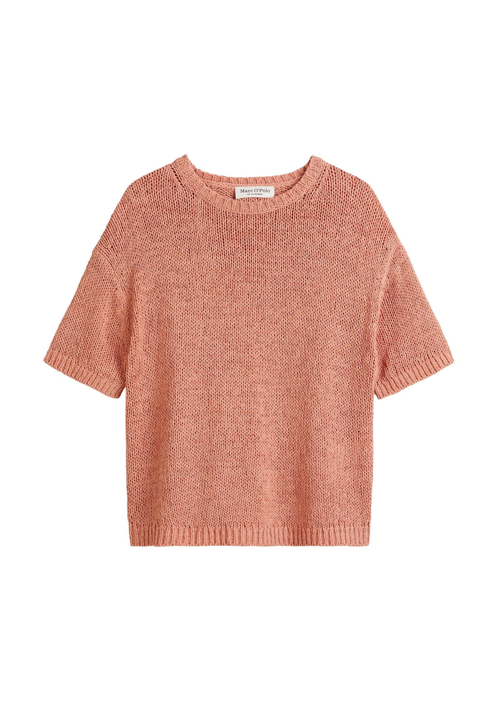 Strick-T-Shirt aus Baumwollmix - 312-mellow peach - Rosa