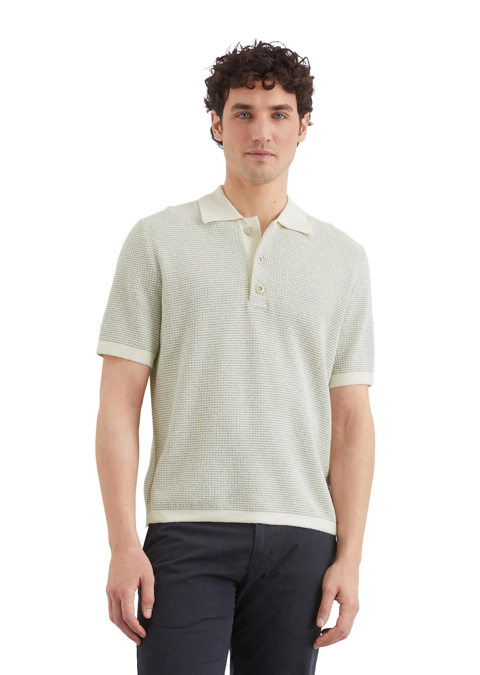 Poloshirt aus Strick - 152-white cotton - Beige