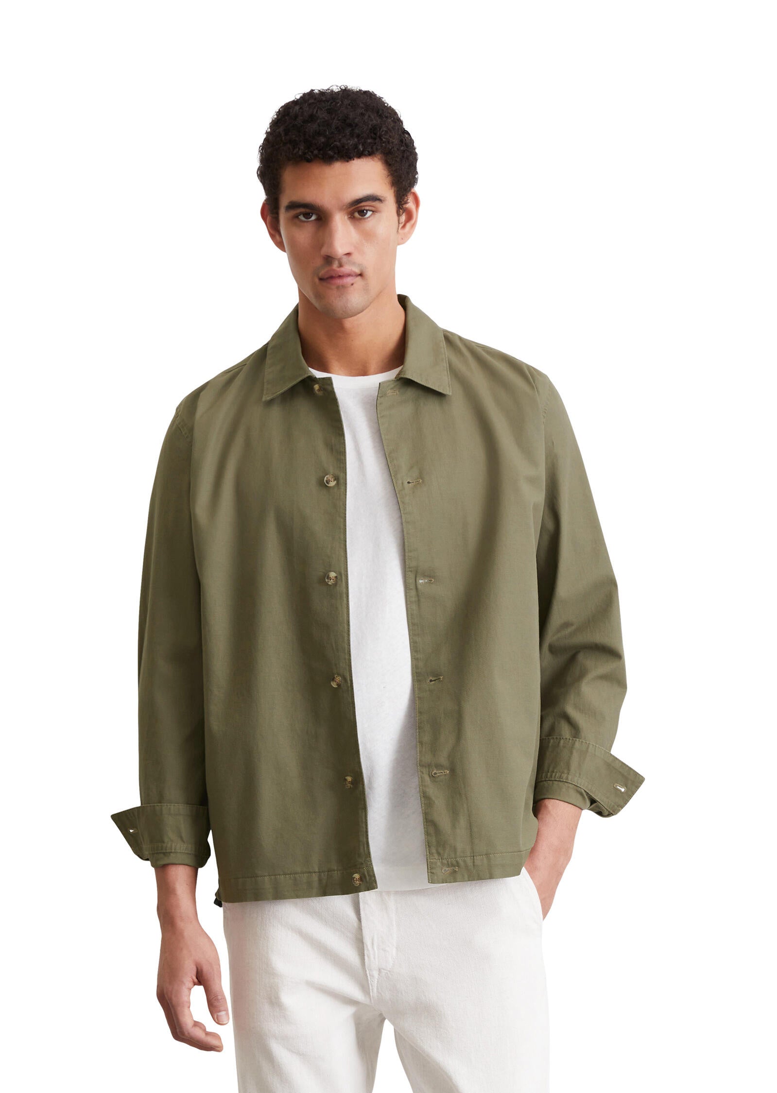 Overshirt aus Baumwolle - 452-oak ash - Grün
