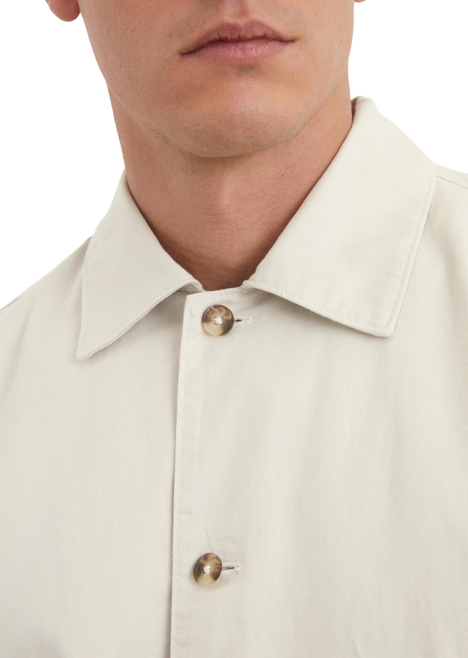 Overshirt aus Baumwolle - 707-gray silk - Beige