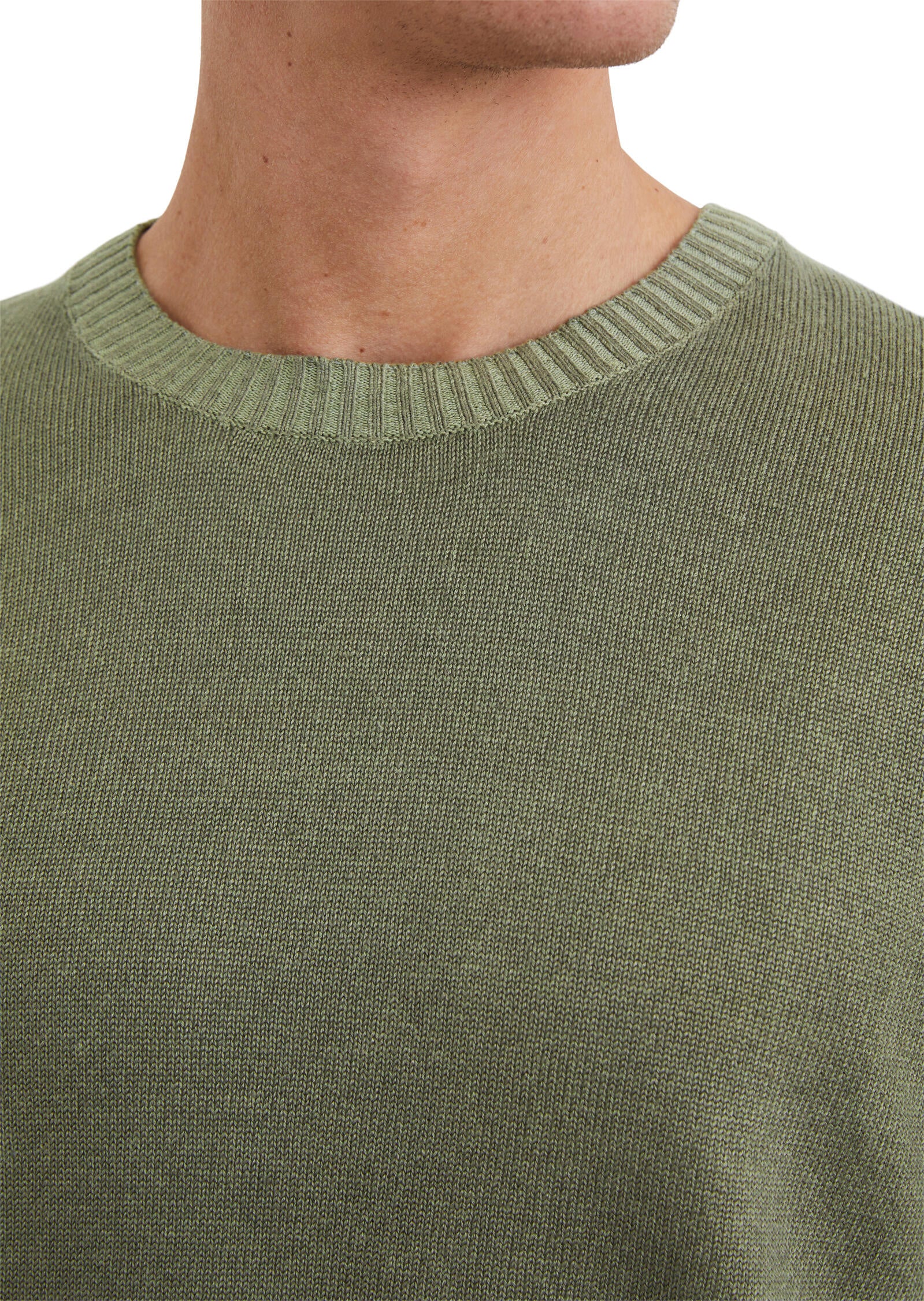 Strickpullover aus Leinenmix - 452-oak ash - Grün