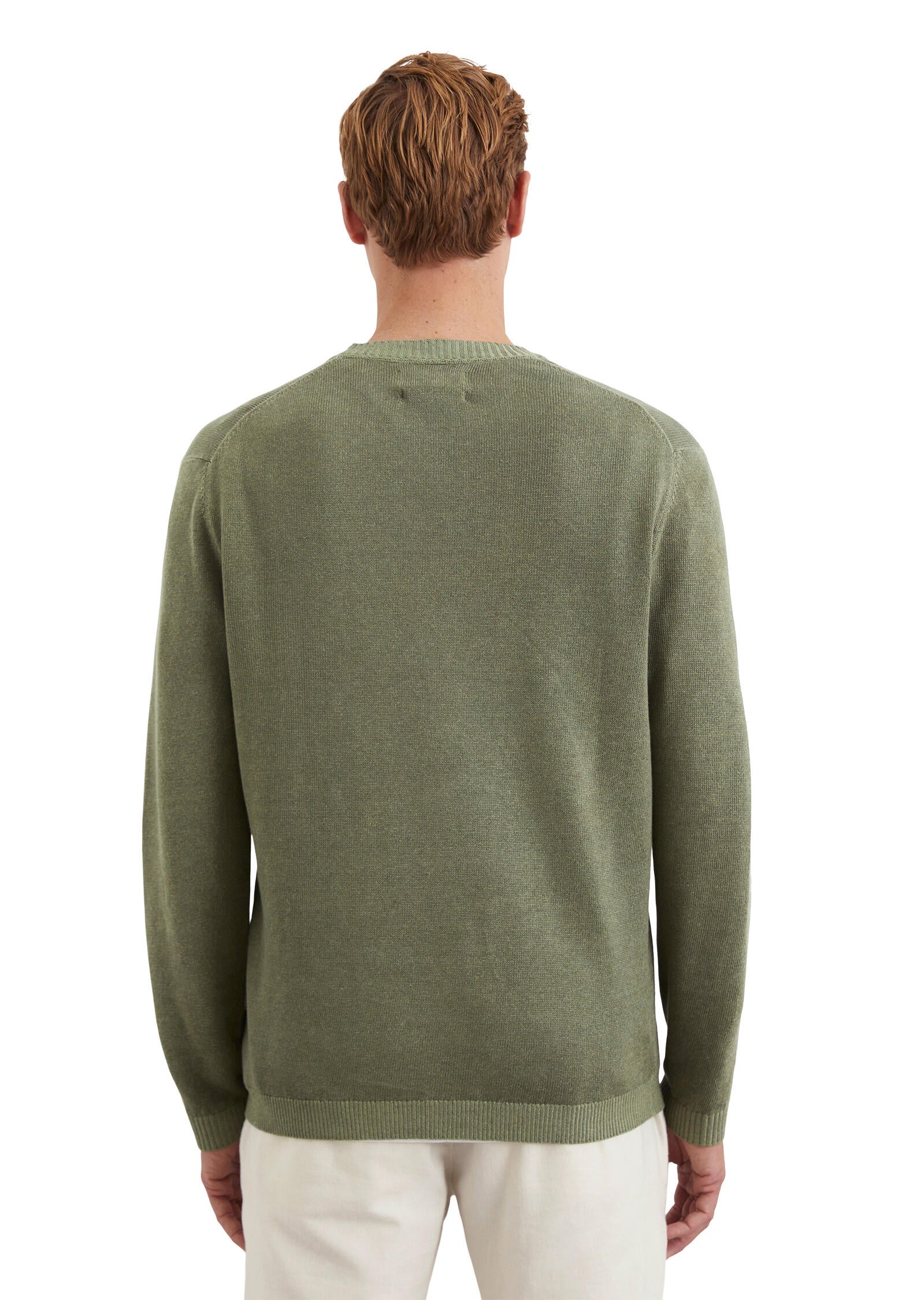 Strickpullover aus Leinenmix - 452-oak ash - Grün