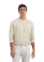 Strickpullover aus Leinenmix - 707-gray silk - Beige