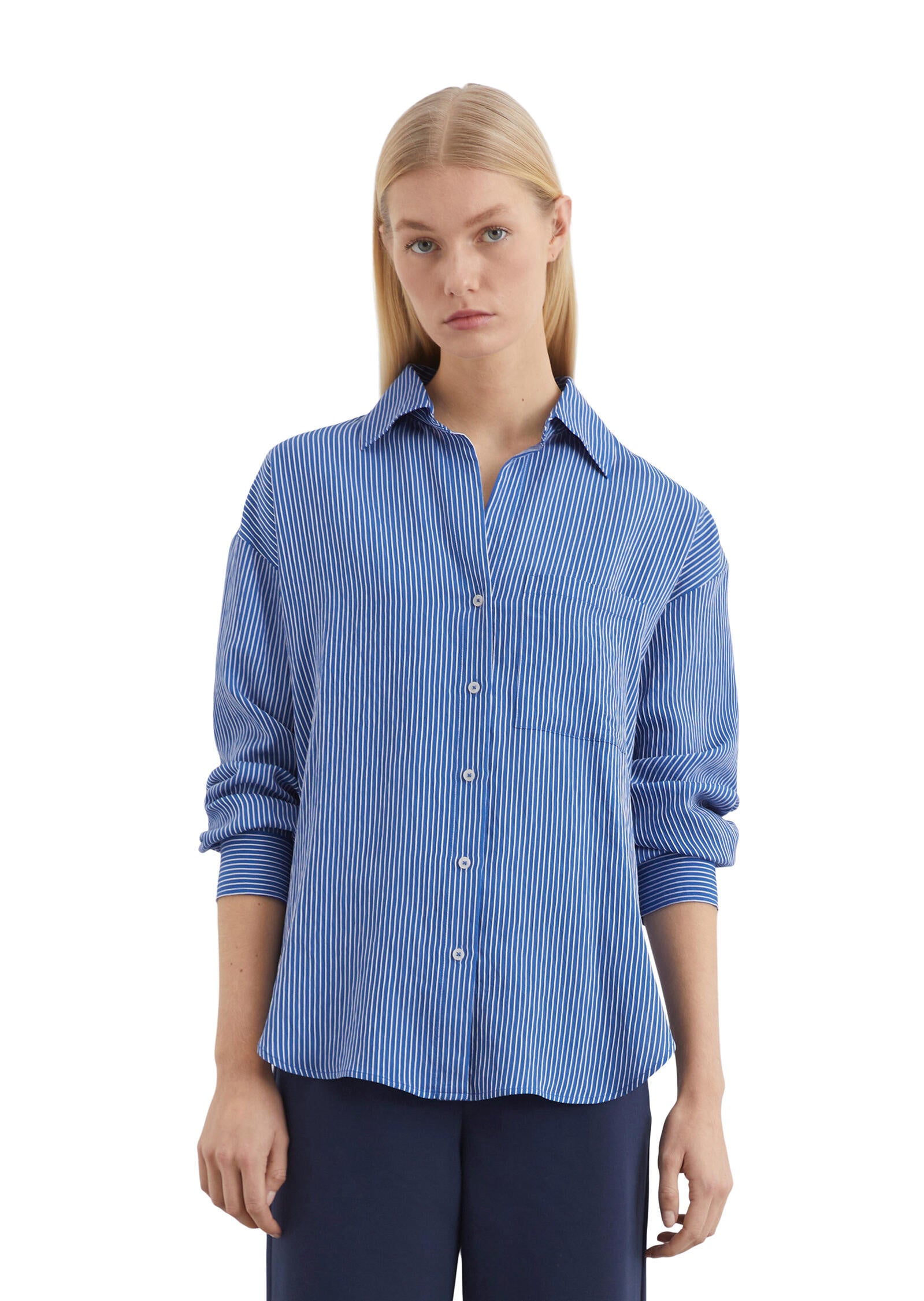 Bluse gestreift - D63-multi - Blau