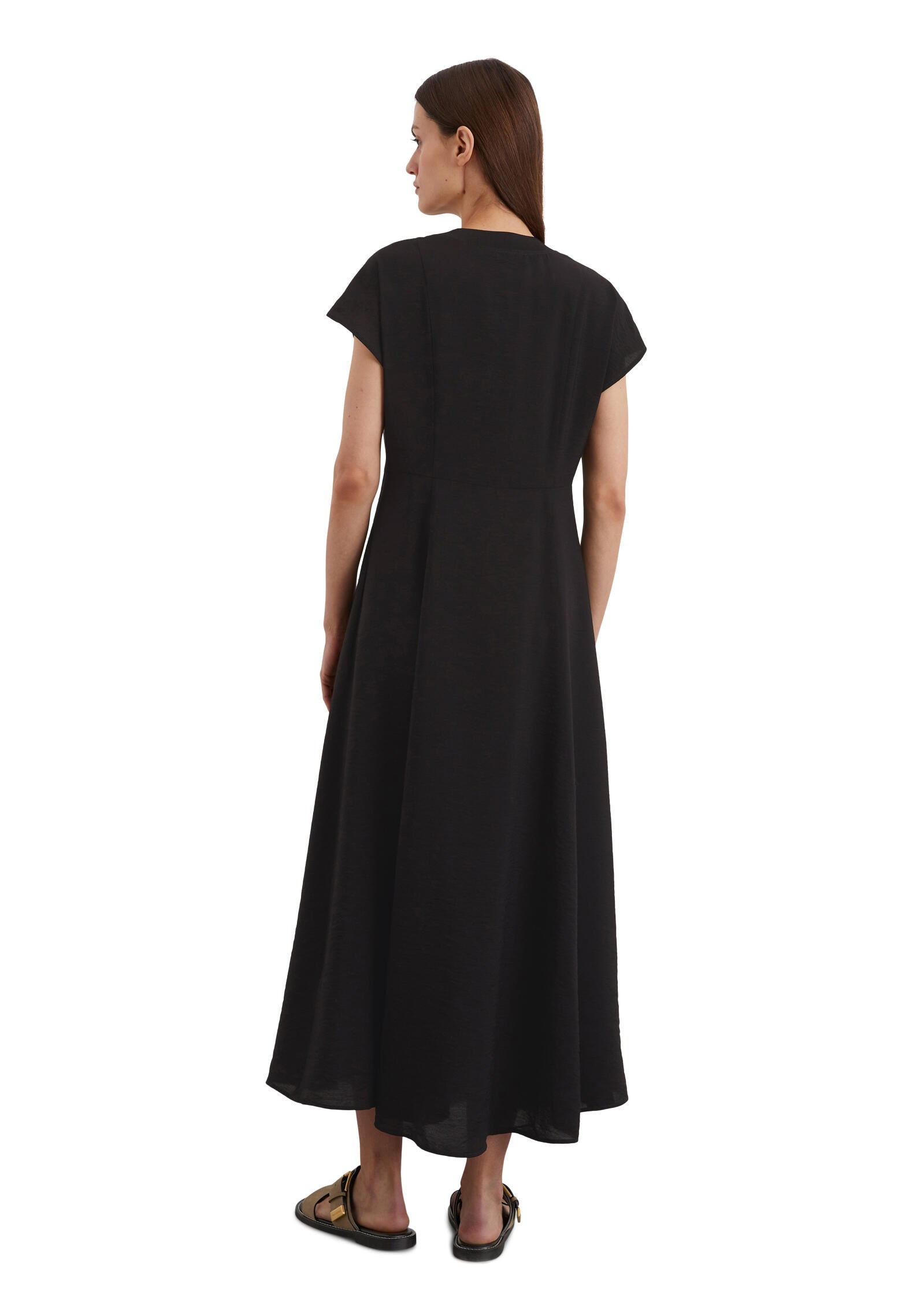 T-Shirt-Kleid Maxi aus Viskose - 990-black - Schwarz