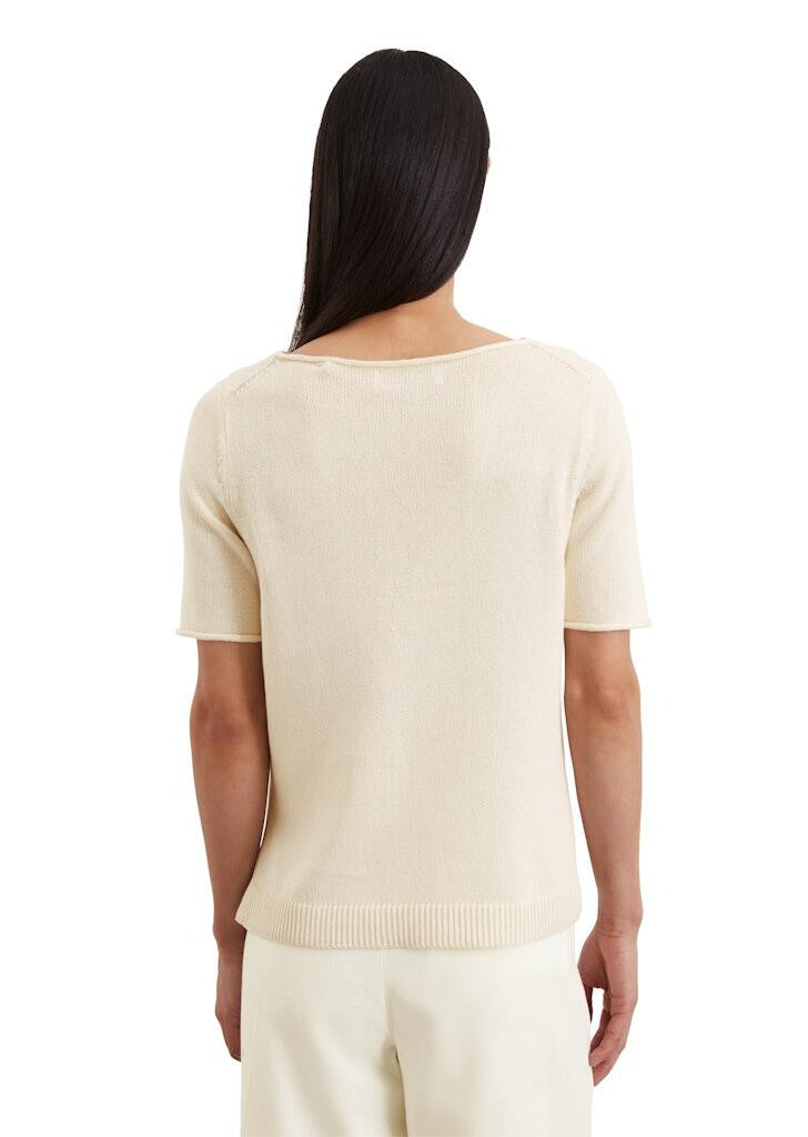 Strick-T-Shirt aus Baumwollmix - 165-natural cotton - Creme