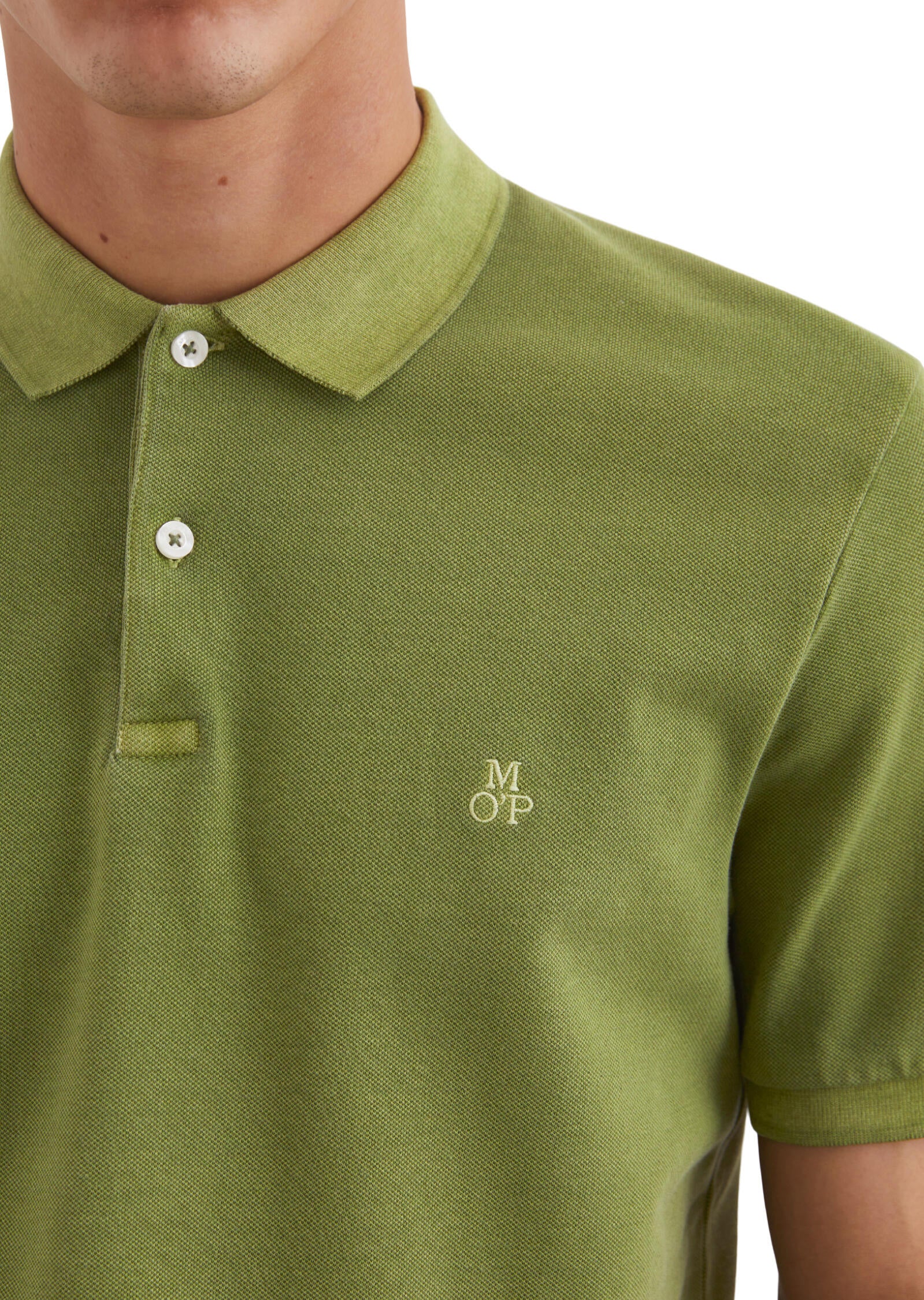 Poloshirt aus Baumwolle - 421-spring fern - Grün
