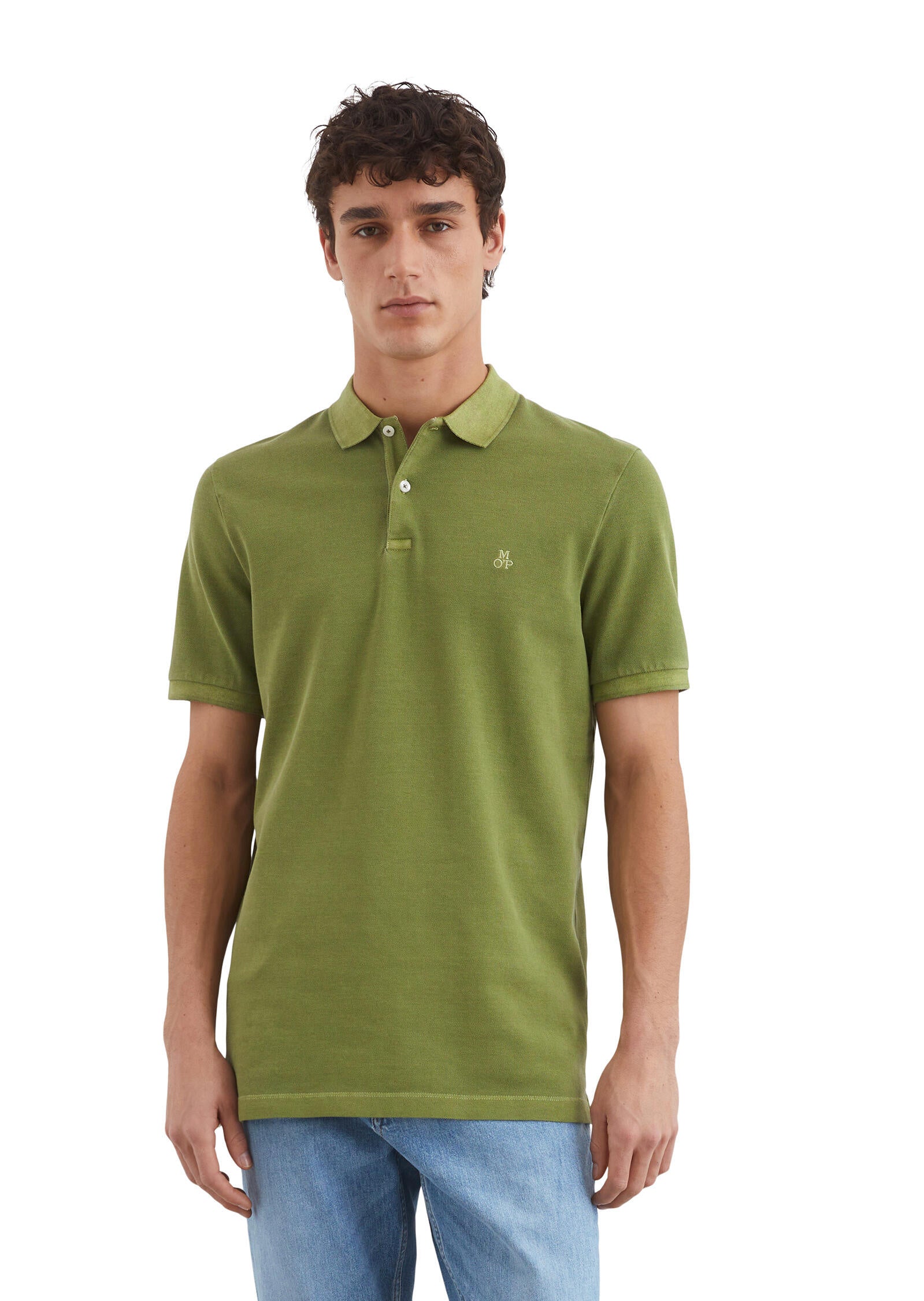 Poloshirt aus Baumwolle - 421-spring fern - Grün