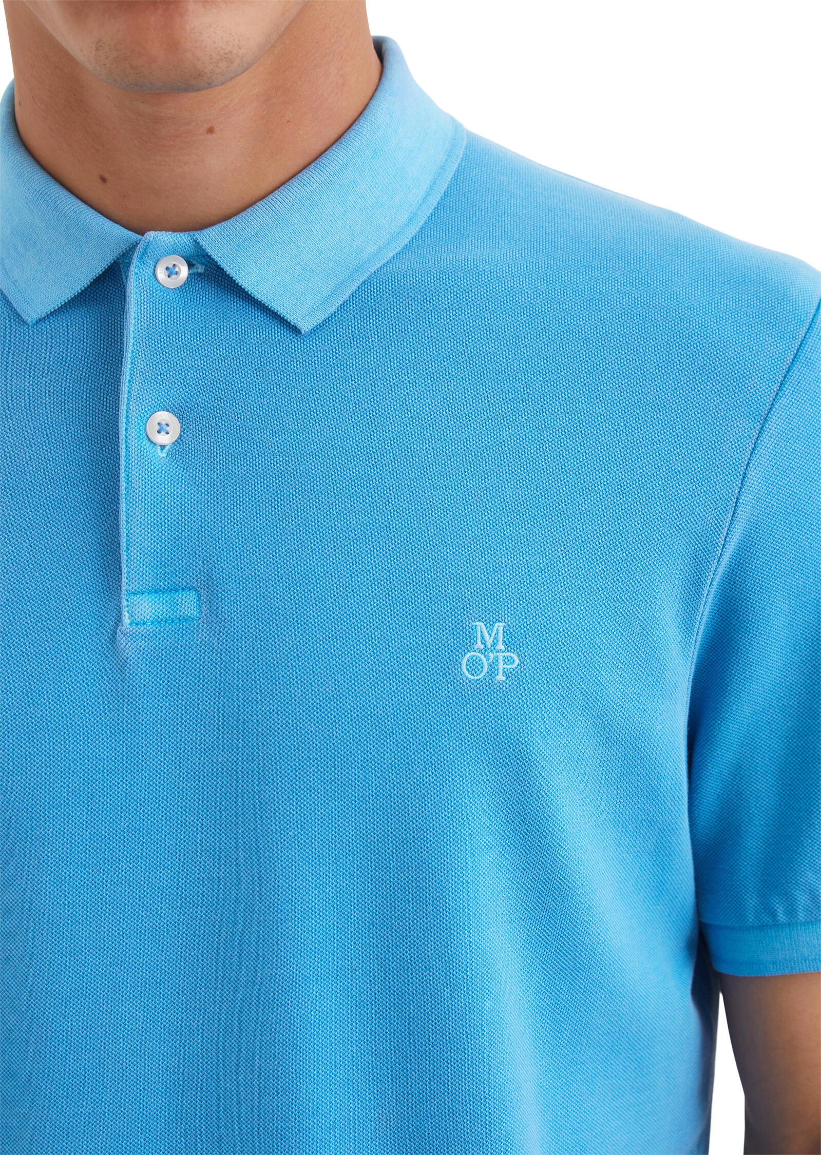Poloshirt aus Baumwolle - 829-azure blue - Blau