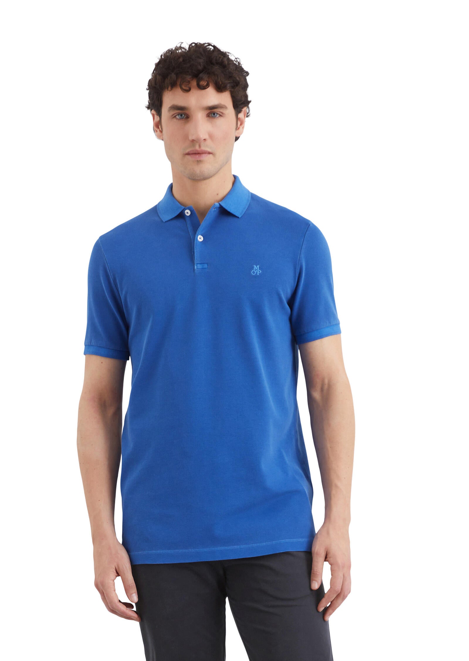 Poloshirt aus Baumwolle - 865-venom blue - Blau