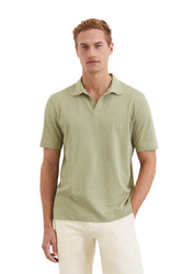 Poloshirt aus Baumwollmix - 443-summer sage - Blau
