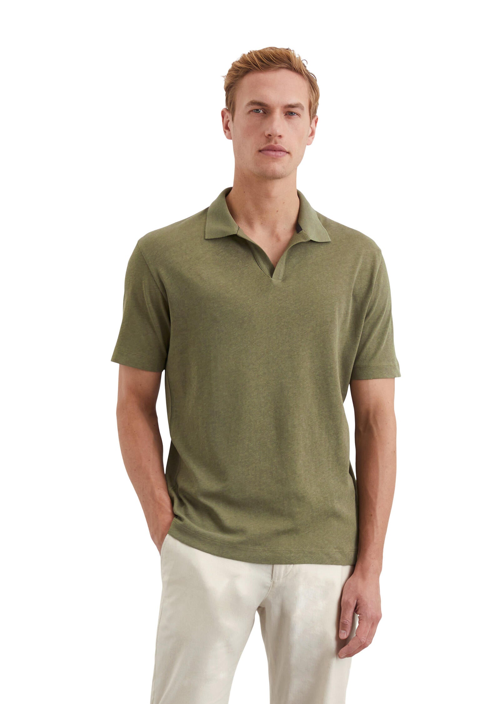 Poloshirt aus Baumwollmix - 452-oak ash - Grün