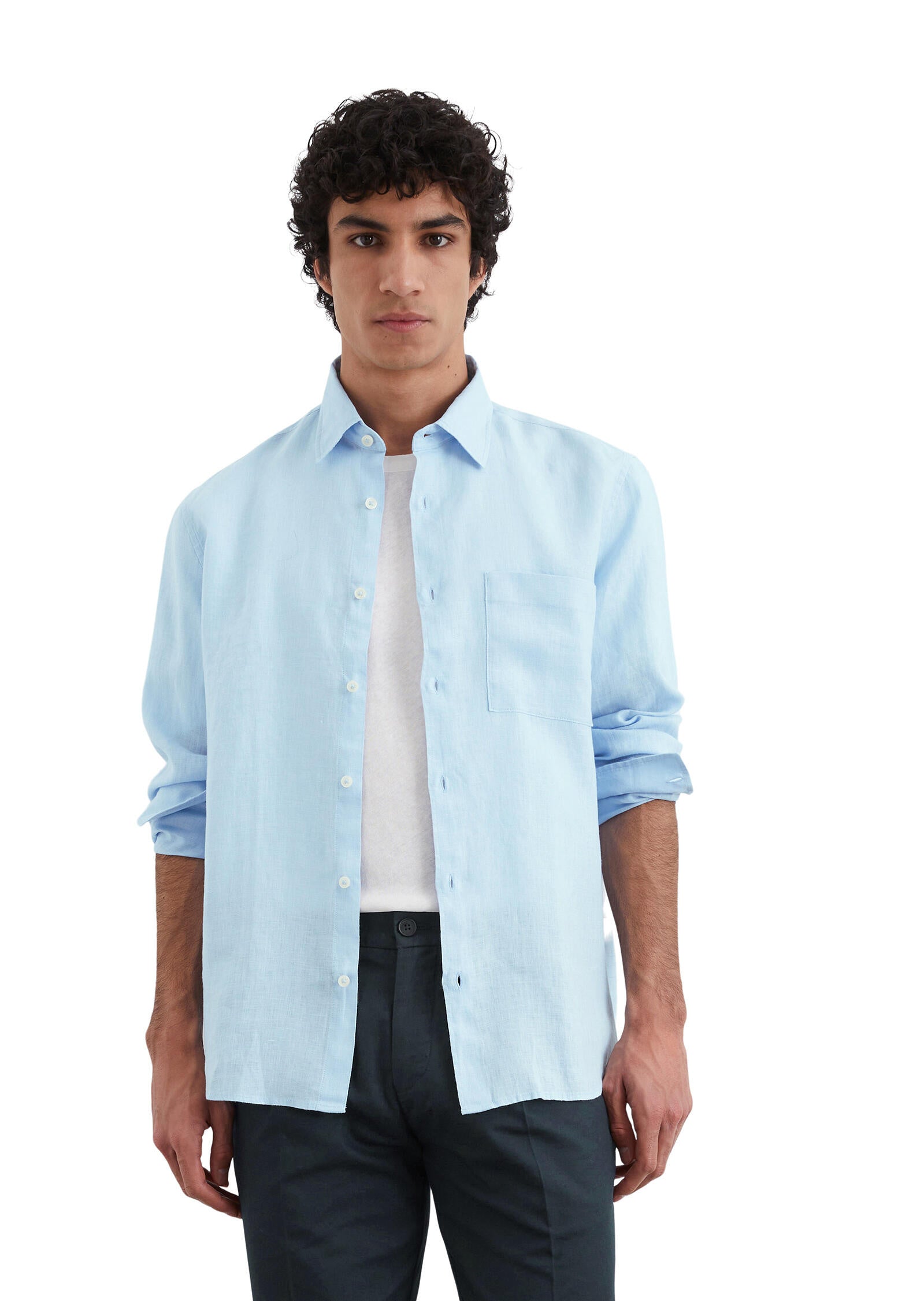 Leinenhemd Regular Fit - 826-homestead blue - Blau
