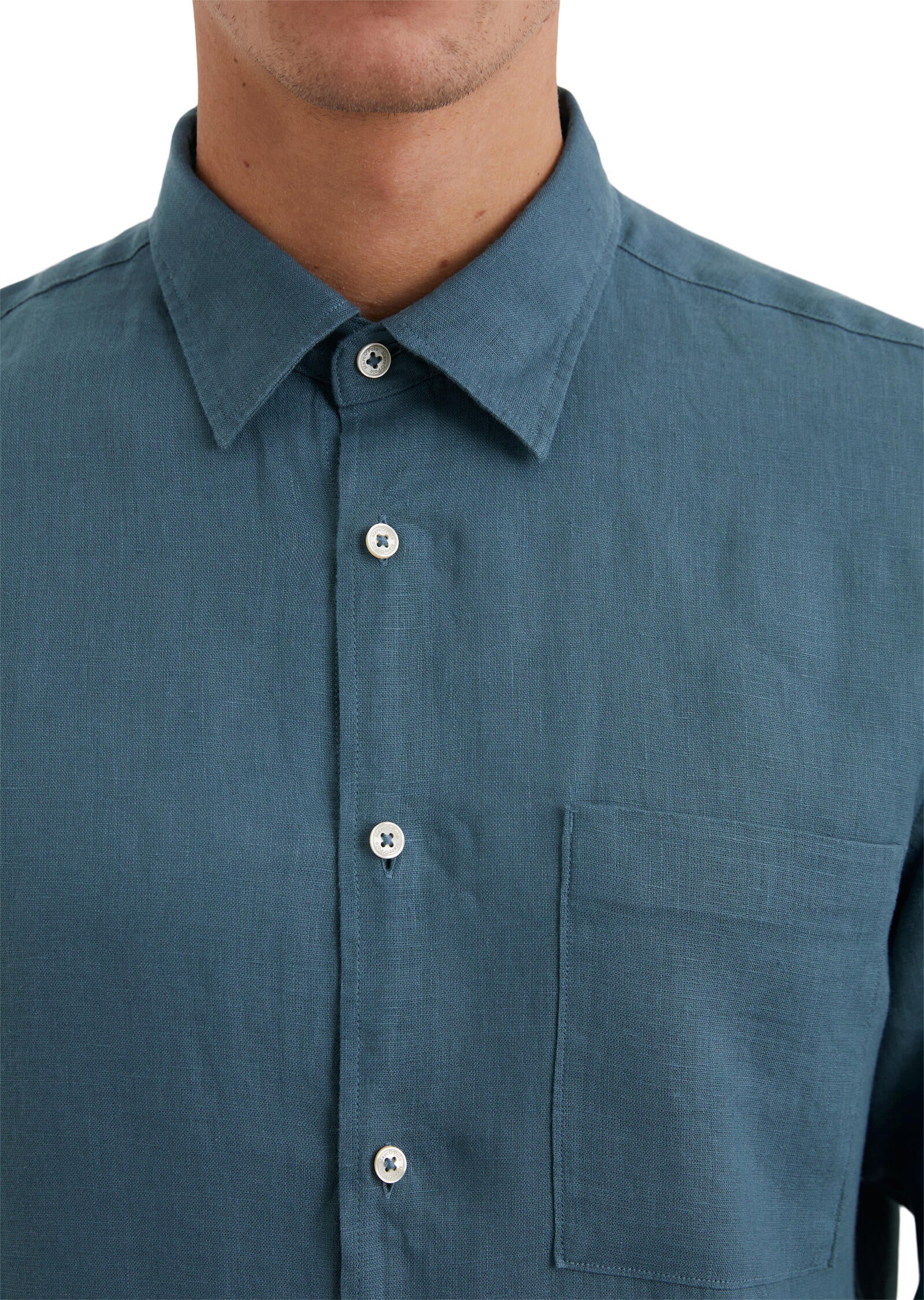 Leinenhemd Regular Fit - 870-storm - Blau