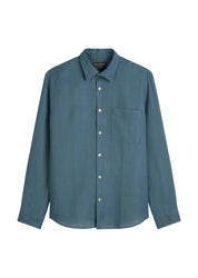 Leinenhemd Regular Fit - 870-storm - Blau