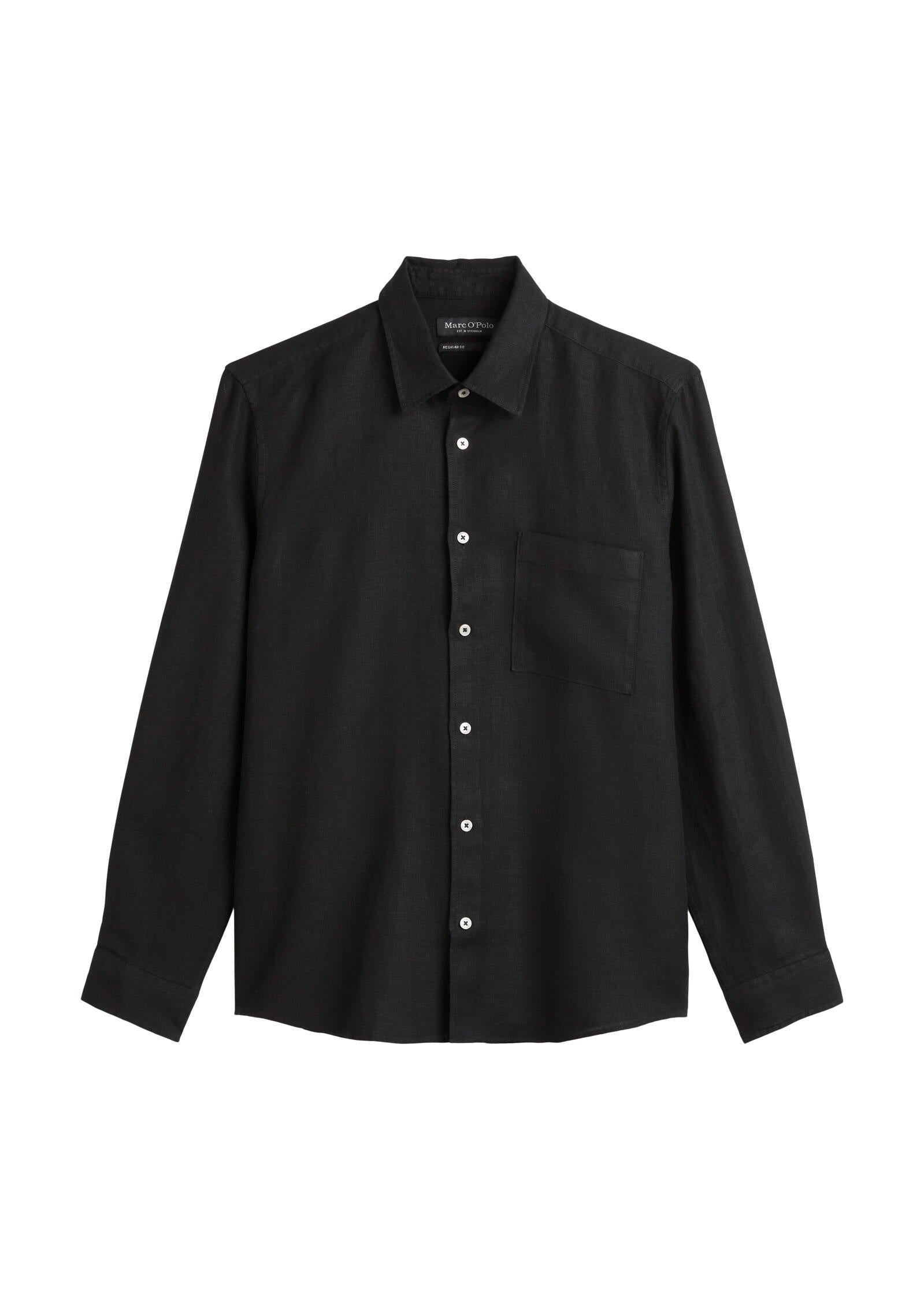 Leinenhemd Regular Fit - 990-black - Schwarz
