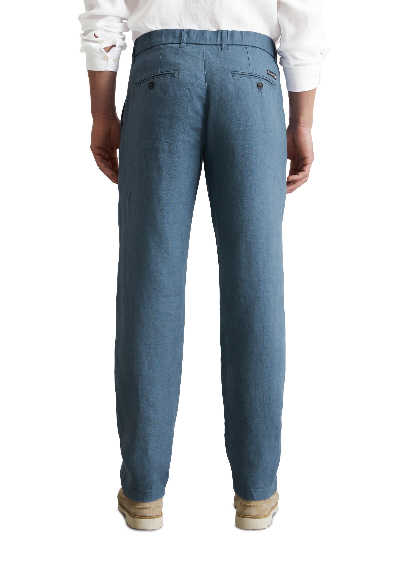 Leinenhose OBSY Tapered Fit - 870-storm - Blau