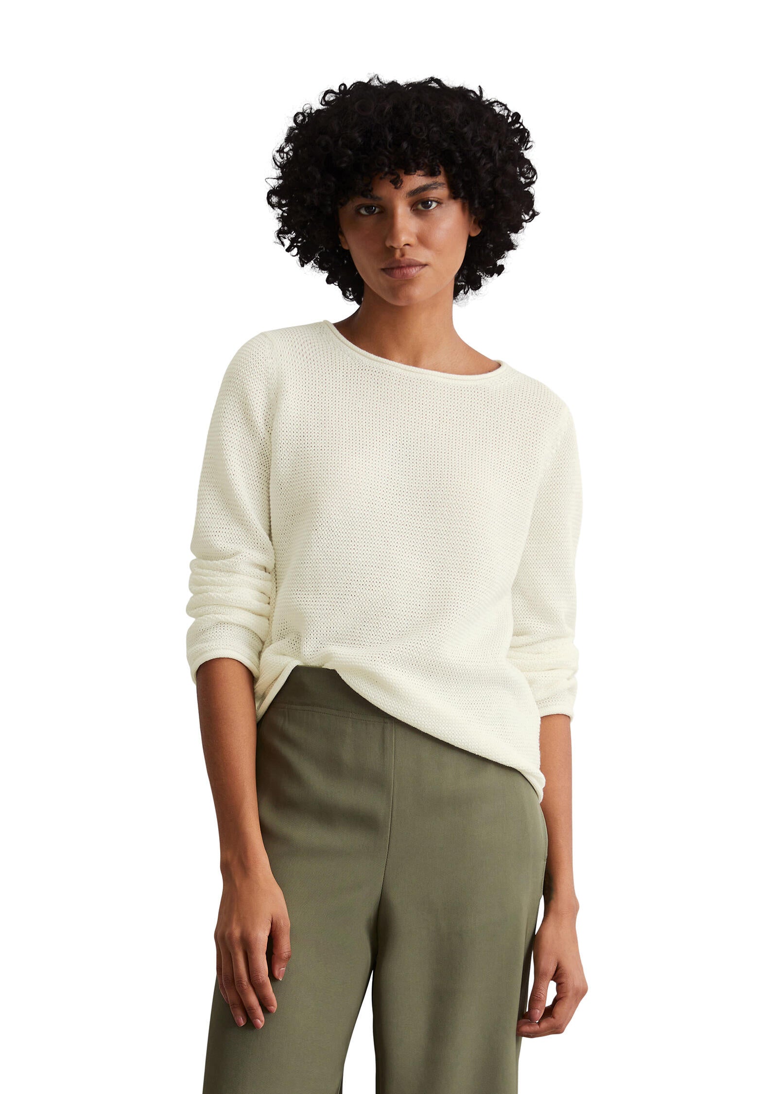 Strickpullover aus Baumwolle - 152-white cotton - Weiß