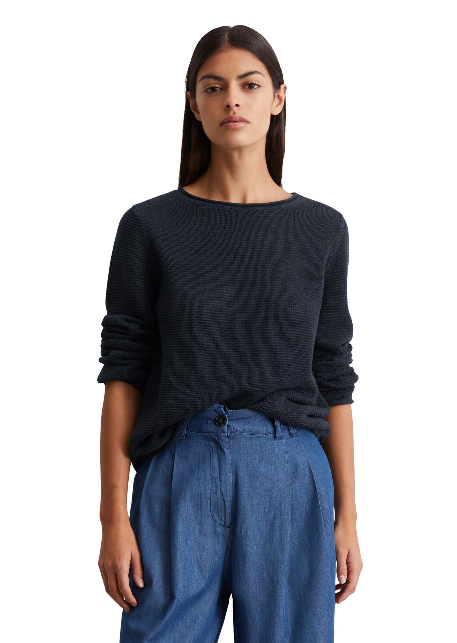 Strickpullover aus Baumwolle - 899-deep blue sea
