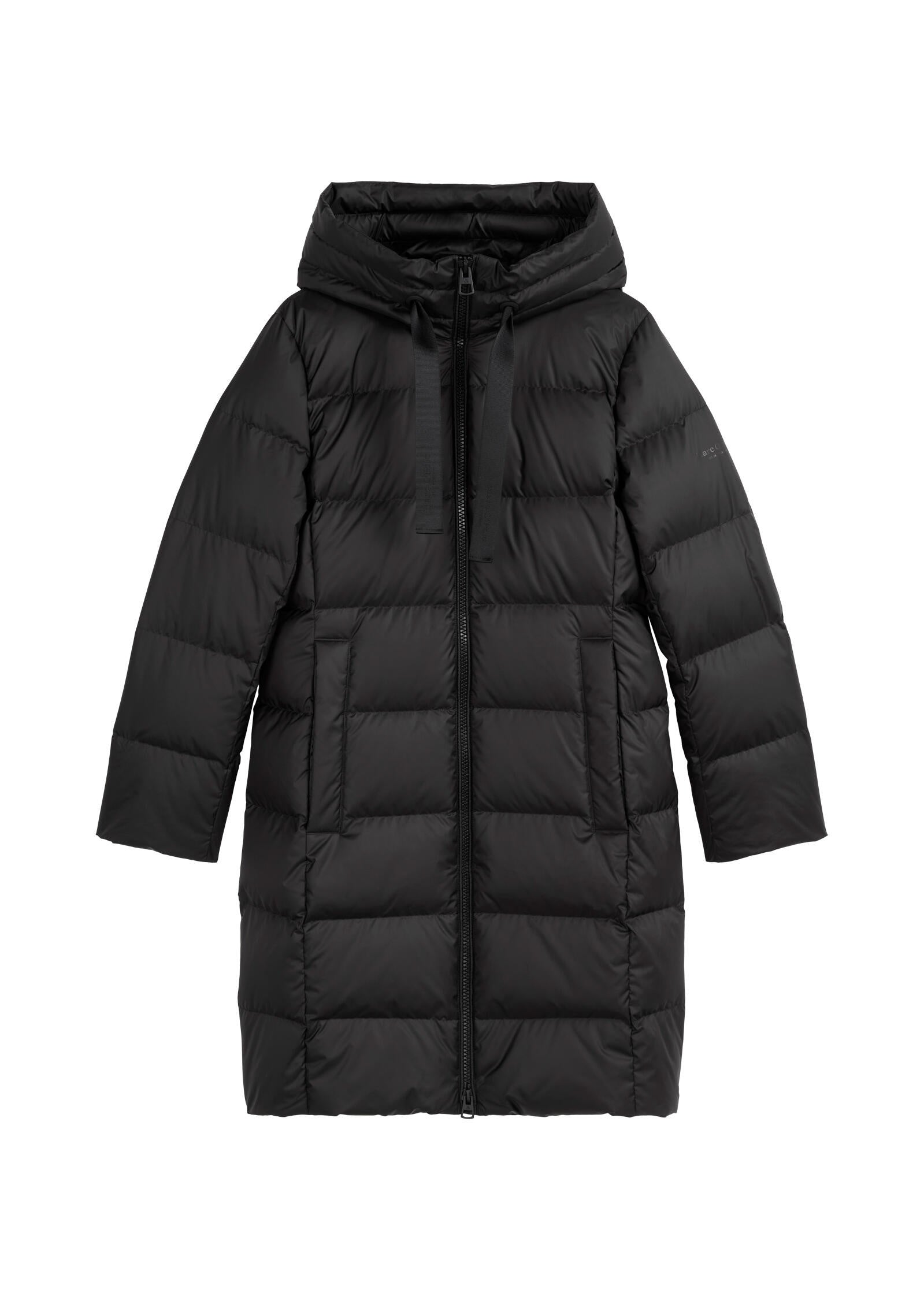 Daunenmantel mit Kapuze - 990-black - Schwarz