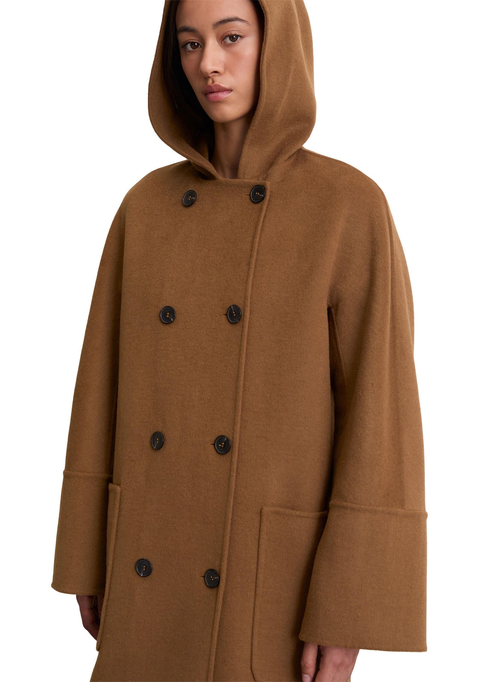 Kurzmantel aus Wollmix - 754-warm brown - Braun