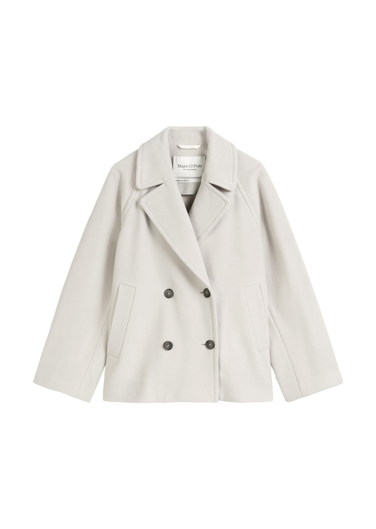 Caban-Jacke aus Wolle - 177-shaded stone - Creme