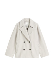 Caban-Jacke aus Wolle - 177-shaded stone - Creme