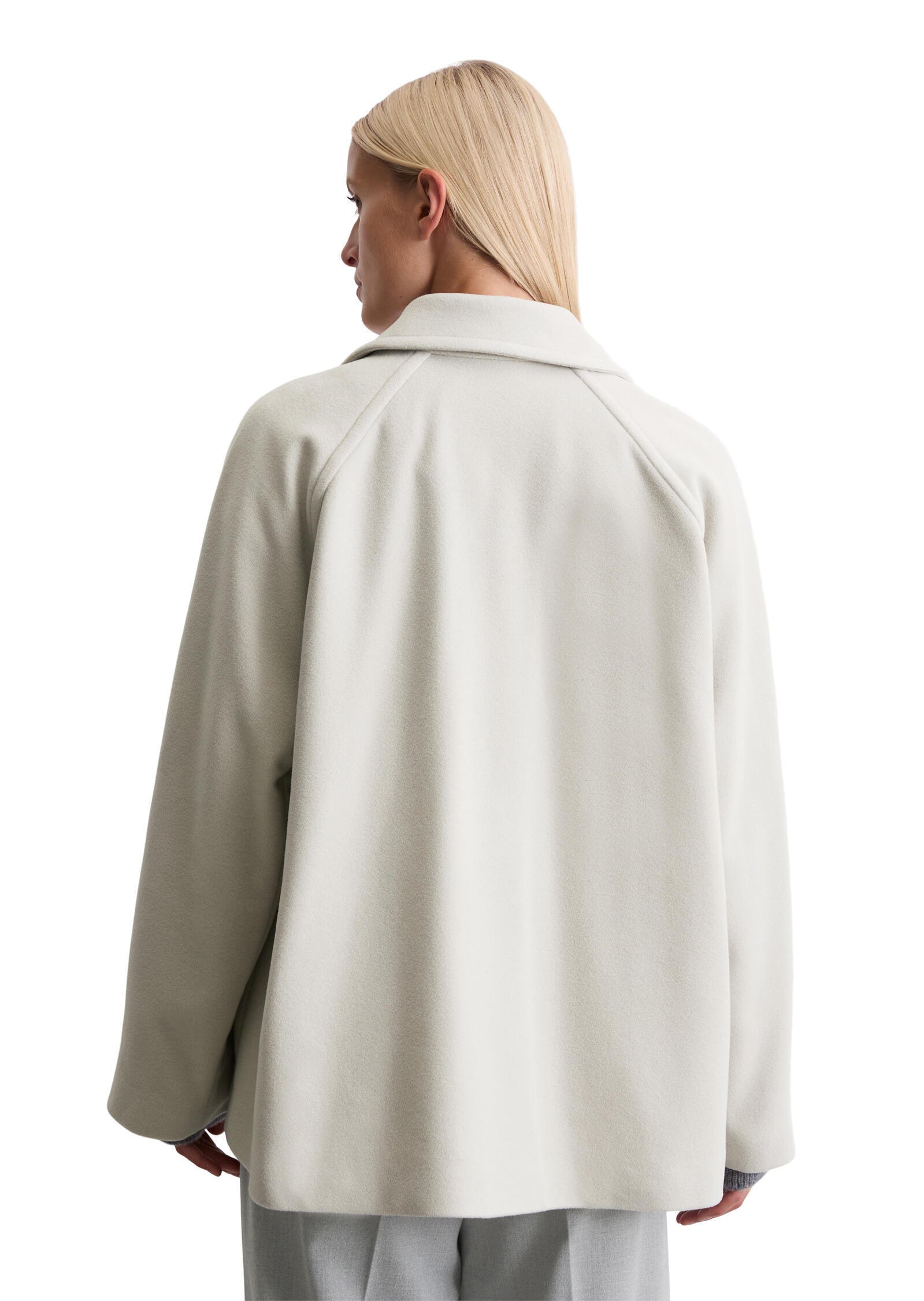 Caban-Jacke aus Wolle - 177-shaded stone - Creme