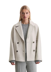 Caban-Jacke aus Wolle - 177-shaded stone - Creme
