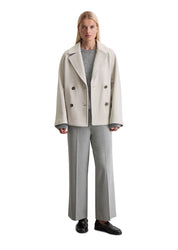 Caban-Jacke aus Wolle - 177-shaded stone - Creme