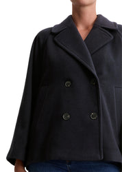 Caban-Jacke aus Wolle - 888-deep night blue - Blau