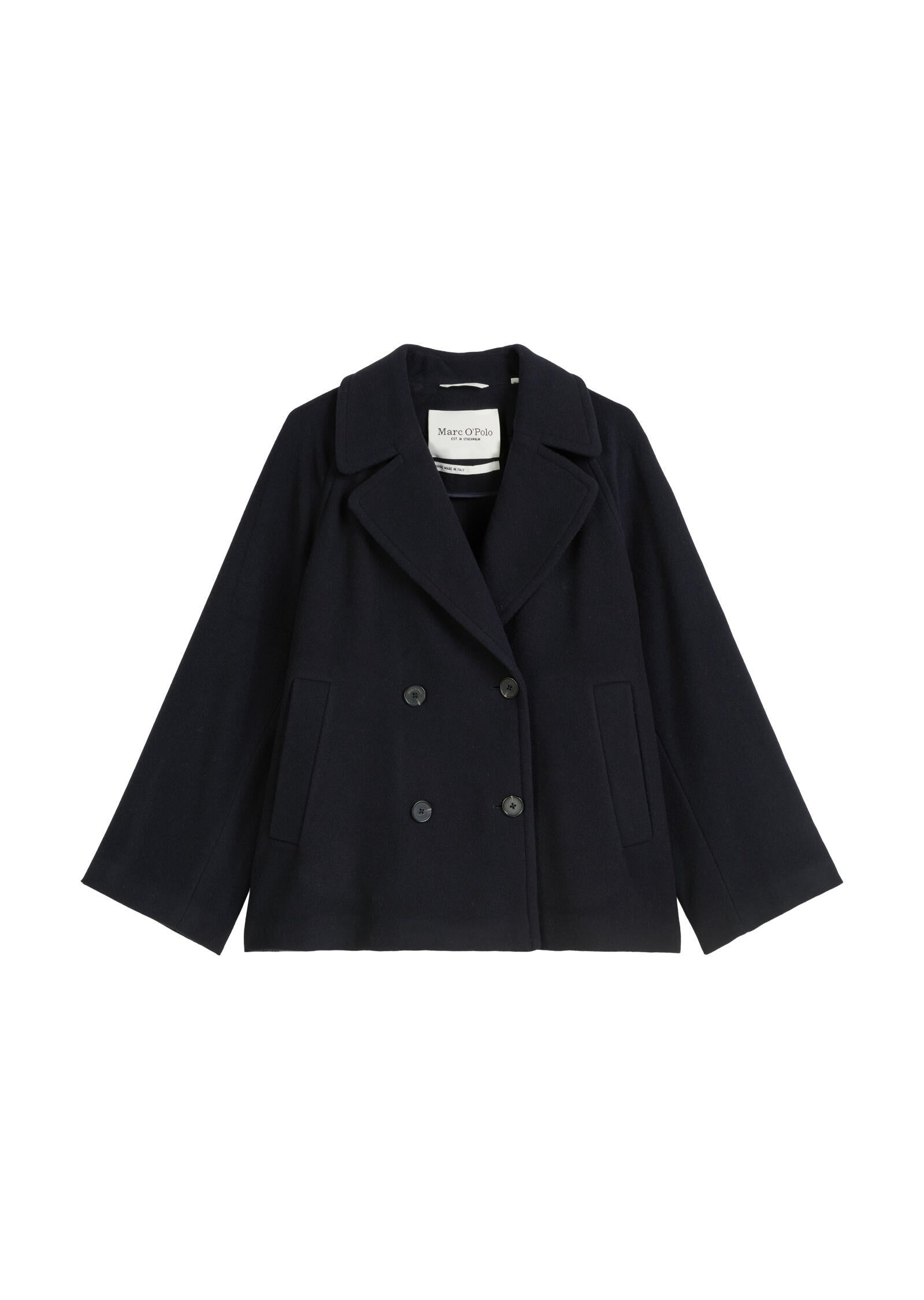 Caban-Jacke aus Wolle - 888-deep night blue - Blau