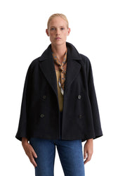 Caban-Jacke aus Wolle - 888-deep night blue - Blau
