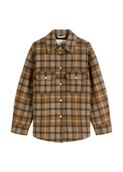Overshirt Relaxed Fit aus Wollmix - K99-big check - Braun