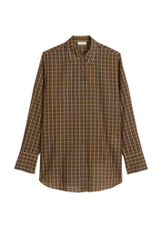 Bluse kariert Oversized Fit - W64-multi/warm brown - Braun